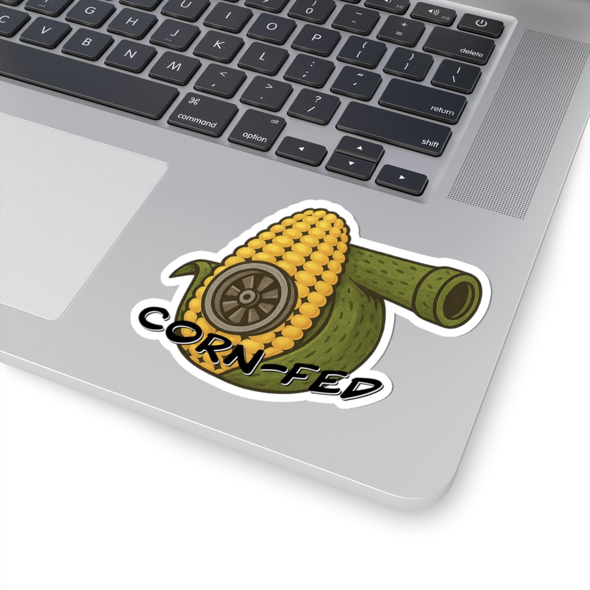 Corn-Fed Tank Sticker - Funny Corn Cannon Kiss-Cut Sticker