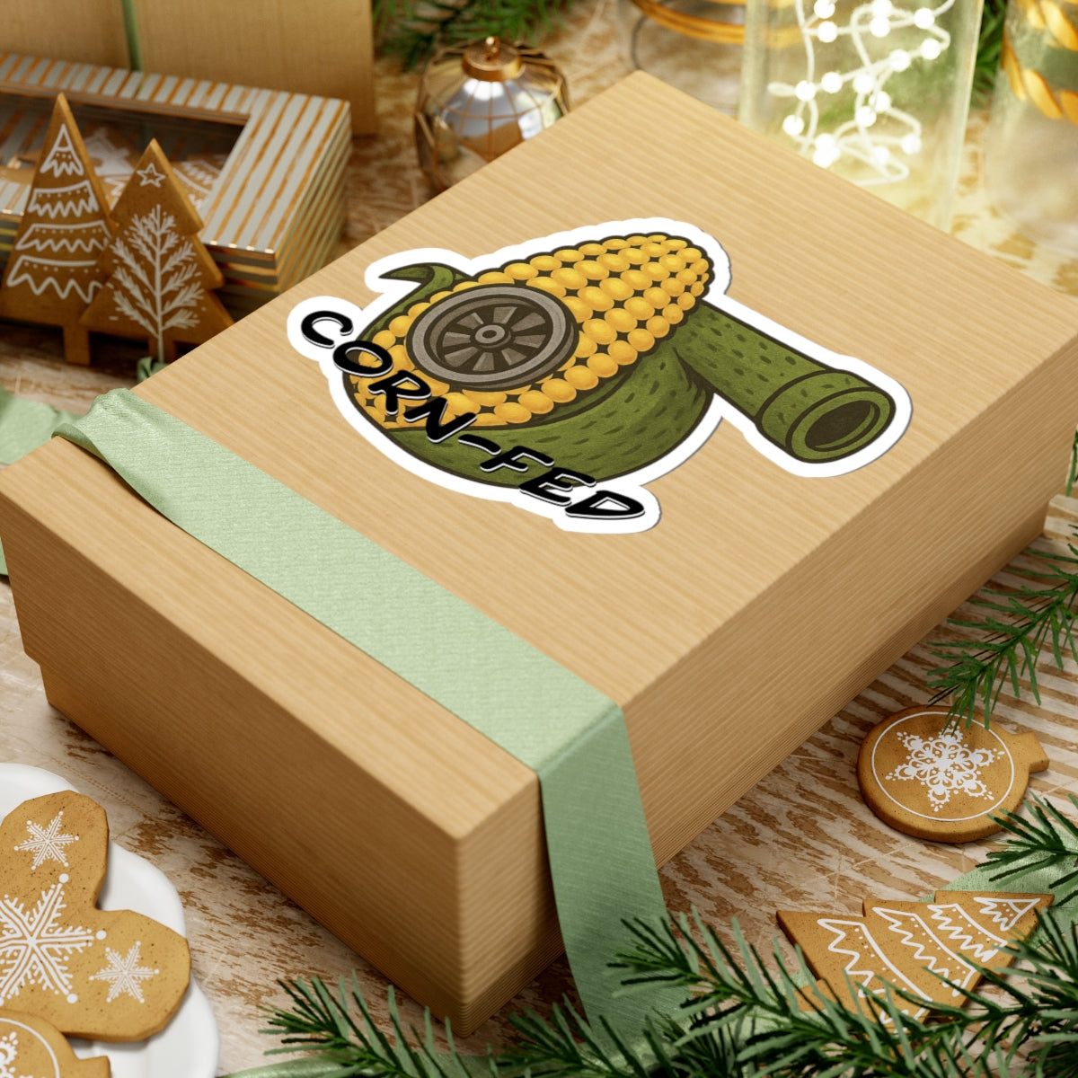 Corn-Fed Tank Sticker - Funny Corn Cannon Kiss-Cut Sticker