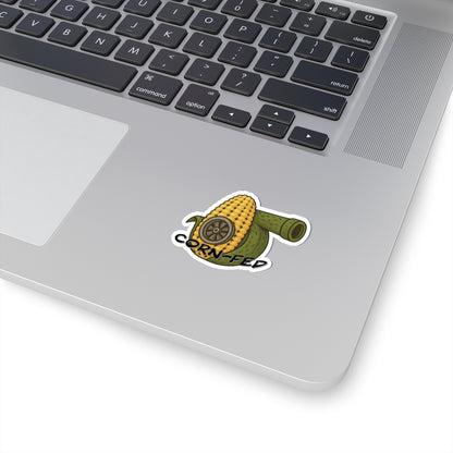 Corn-Fed Tank Sticker - Funny Corn Cannon Kiss-Cut Sticker