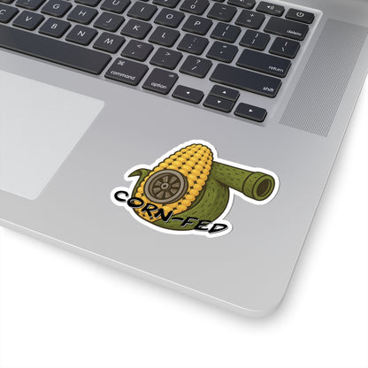 Corn-Fed Tank Sticker - Funny Corn Cannon Kiss-Cut Sticker